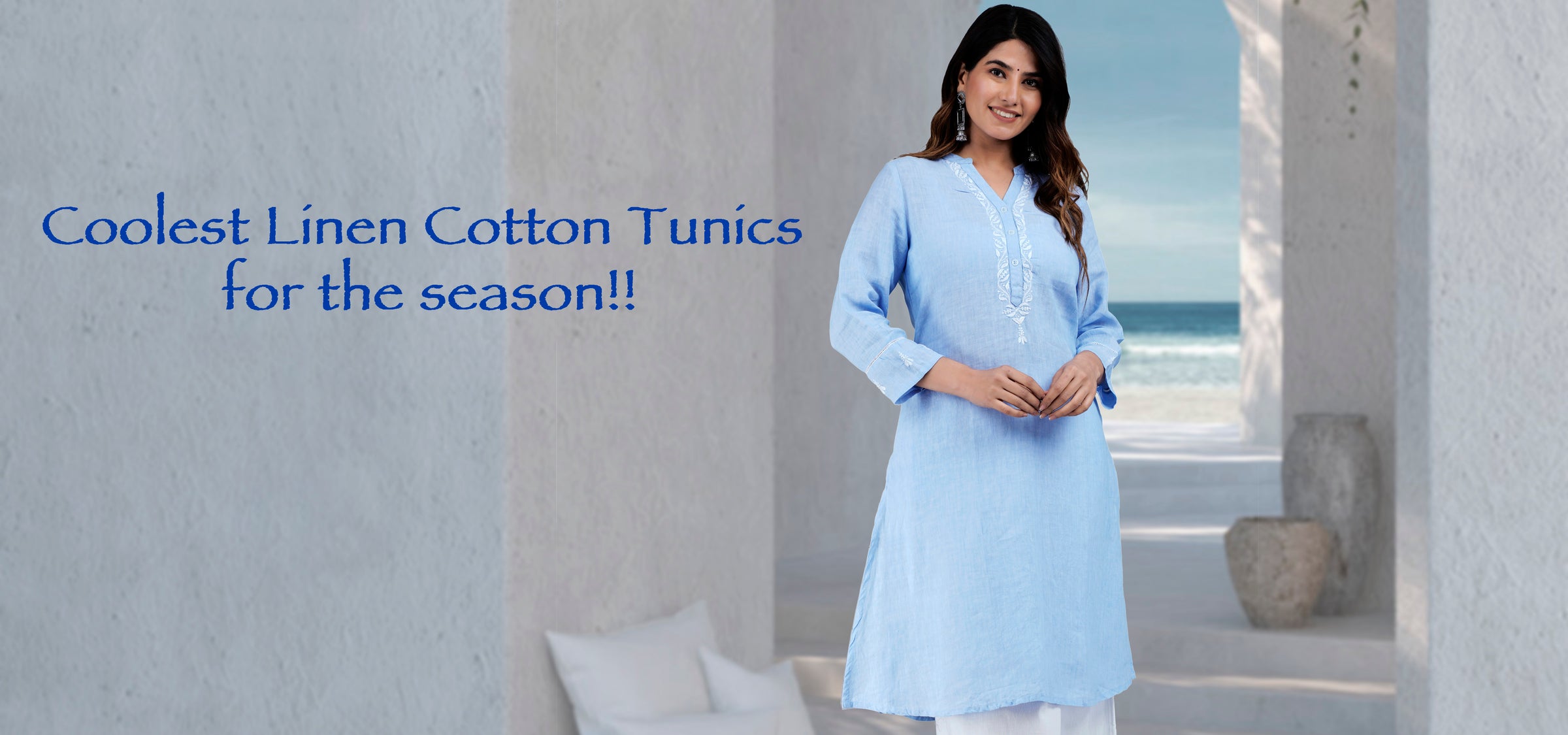 Linen Cotton hand embroidered Ayurvastram Tunics