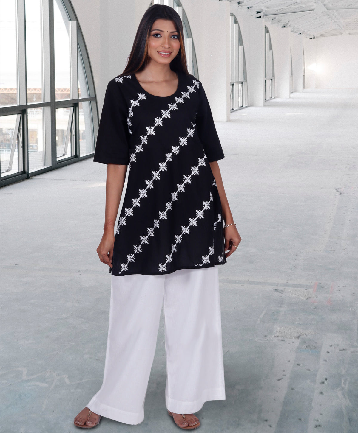 BHAMA Pure Cotton Hand Embroidered Tunic Dress Kurta: Made to Order/Customizable