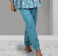 CHITRA Women's Cotton Relaxed Printed Embroidered Pants: Customizable