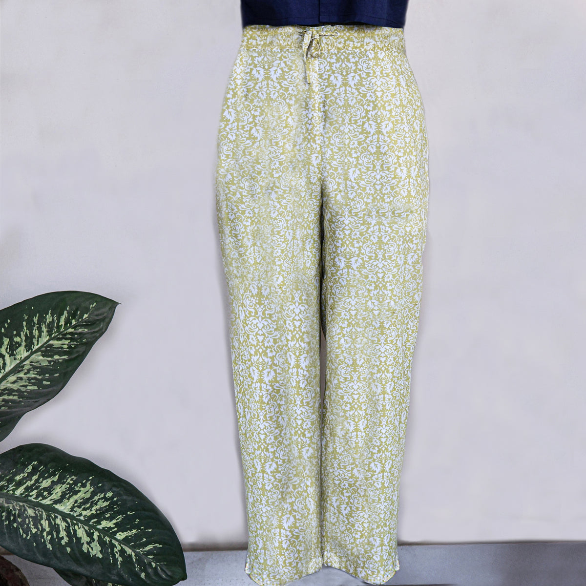 CHITRA Women's Cotton Relaxed Printed Embroidered Pants: Customizable