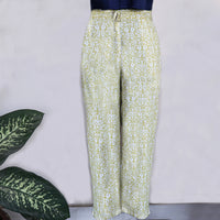 CHITRA Women's Cotton Relaxed Printed Embroidered Pants: Customizable