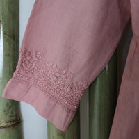 DEVINA Hand Embroidered Pure Cotton Women Long Flared Tunic Dress