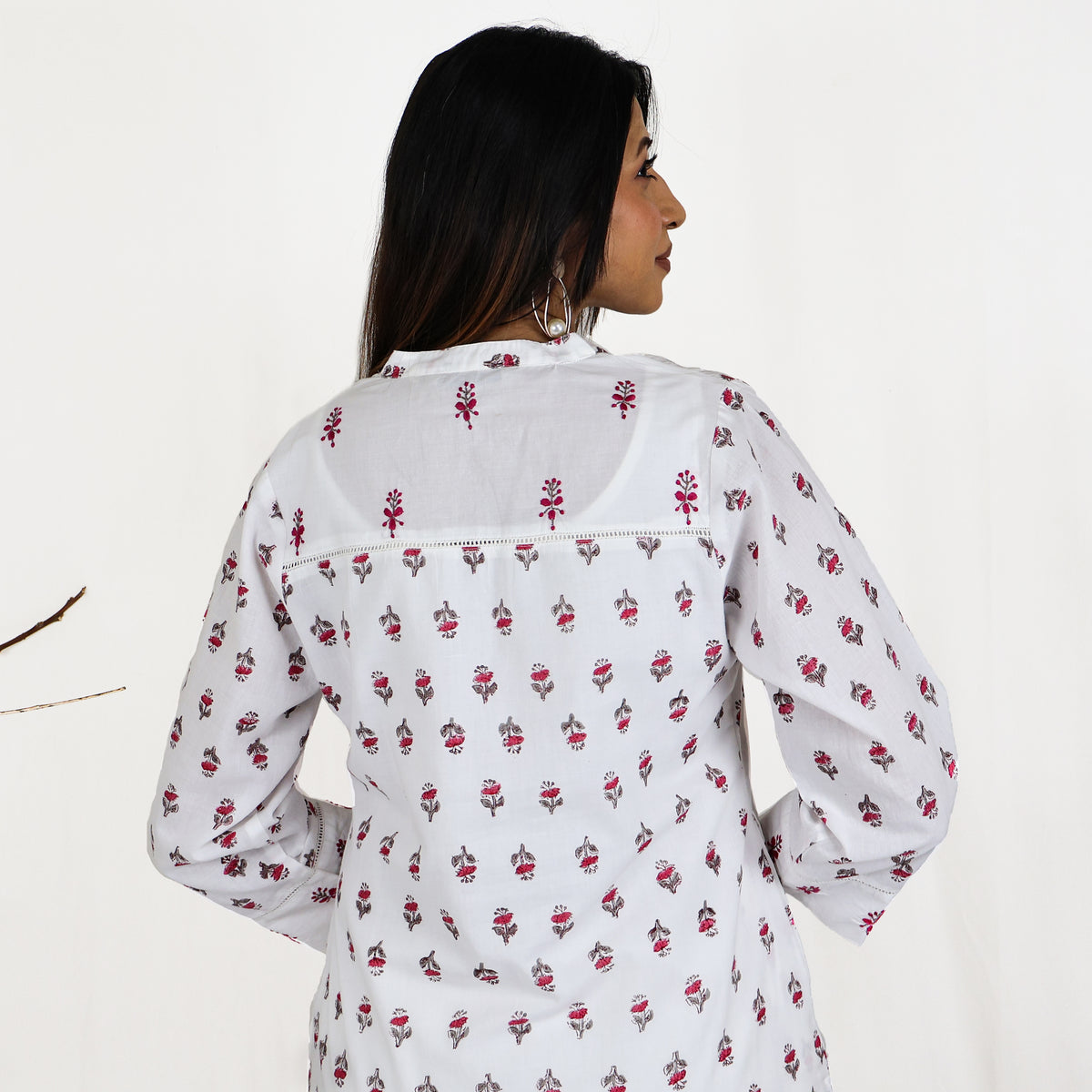 DORA Pure Cotton, Jaipuri Block Print, Hand Embroidery Kurta