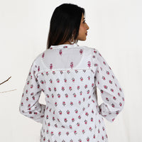 DORA Pure Cotton, Jaipuri Block Print, Hand Embroidery Kurta