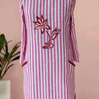 Elsa Cotton Striped Embroidered Casual Tunic