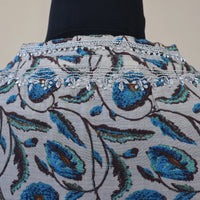 EVONA Chanderi Silk Printed Hand embroidered Tunic Dress