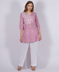 GODAVARI Pure Cotton Hand Embroidered Tie Dye Tunic Dress Kurta: Made to Order/Customizable