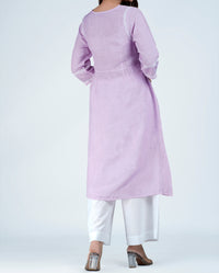 LALITA Linen-Cotton Hand Embroidered Tunic Kurti: Made to Order/Customizable