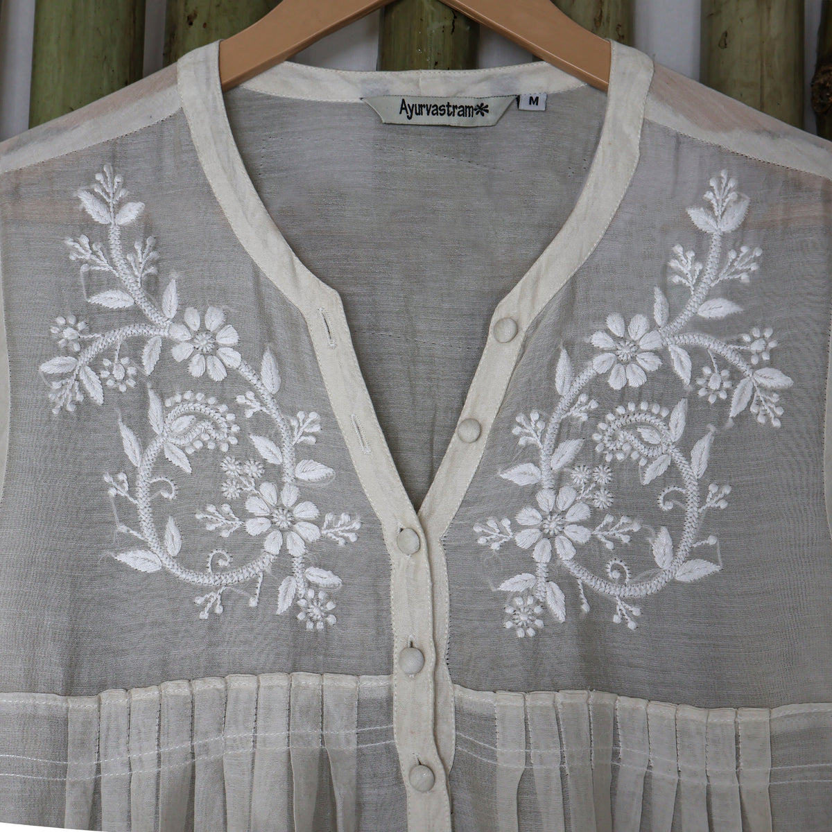 NIMI Chanderi Silk Cotton Hand Embroidered Tunic Dress: Made to Order/Customizable