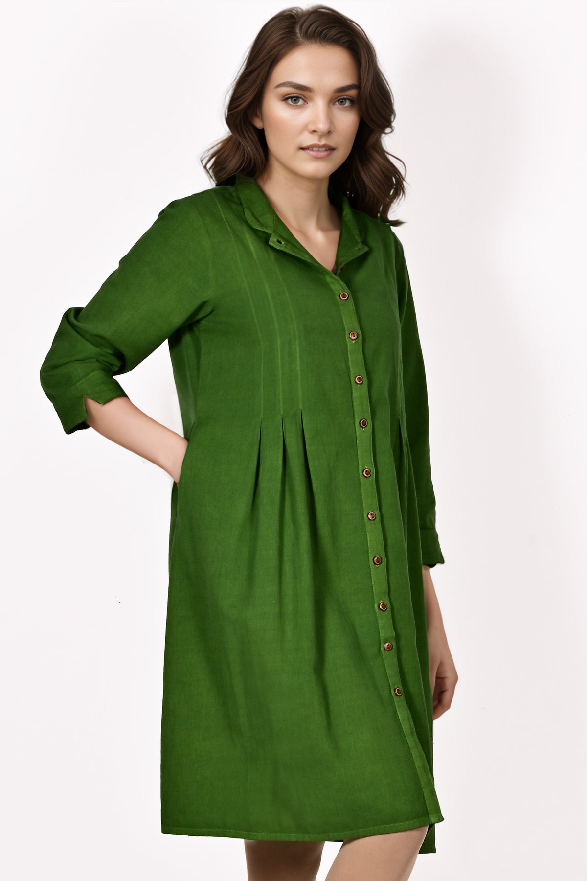 TAARA Cotton-Linen Shirt Dress Kurti: Made to Order/Customizable