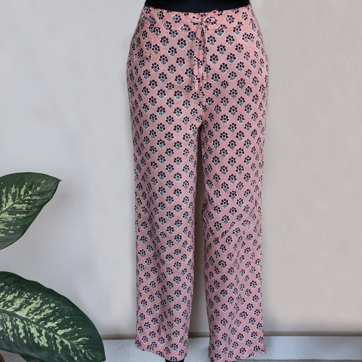 CHITRA Women's Cotton Relaxed Printed Embroidered Pants: Customizable
