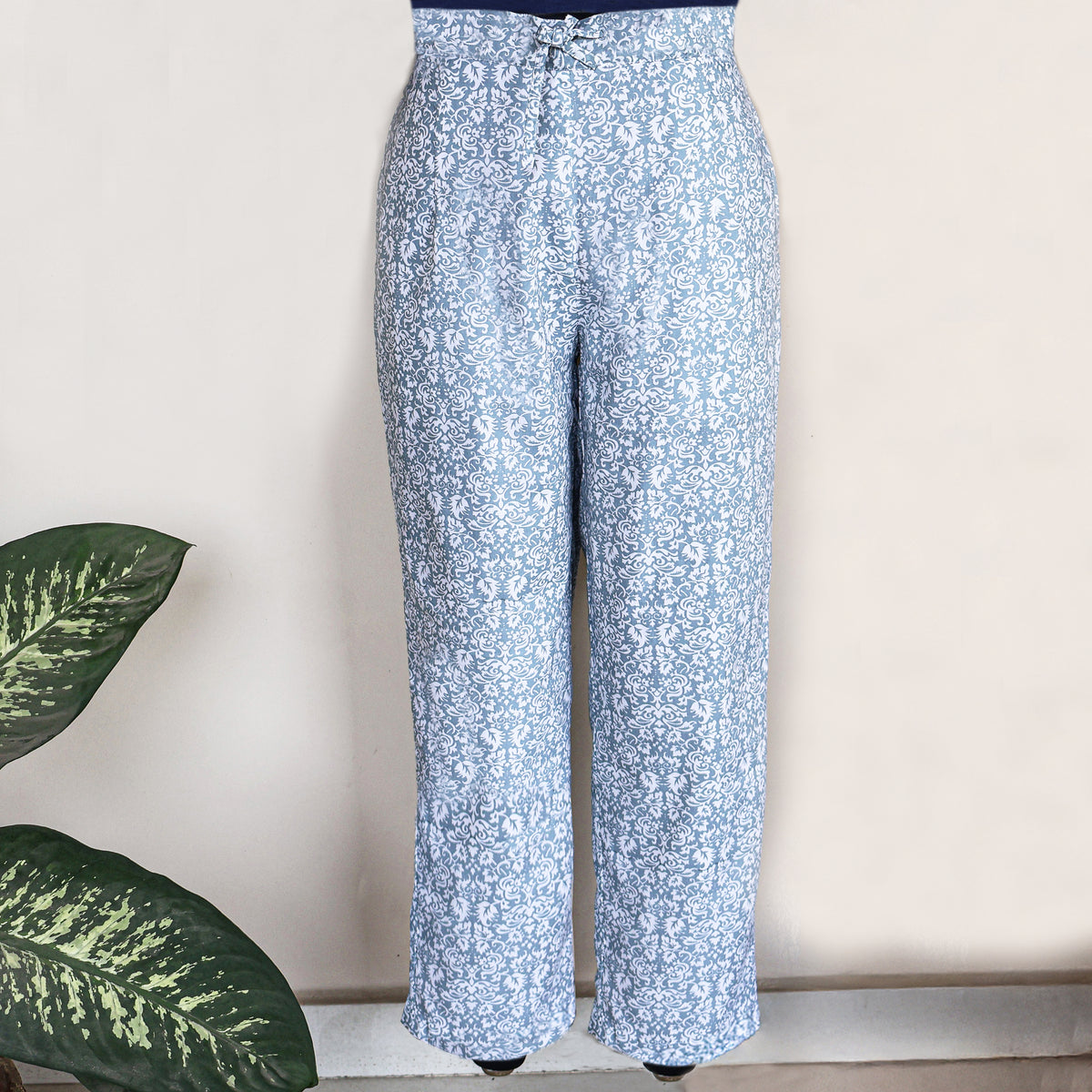 CHITRA Women's Cotton Relaxed Printed Embroidered Pants: Customizable