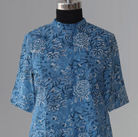 SHIKHA Block Print Pure Cotton Women Long Slim Look Kurta Dress