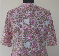 SHIKHA Block Print Pure Cotton Women Long Slim Look Kurta Dress