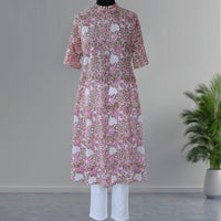SHIKHA Block Print Pure Cotton Women Long Slim Look Kurta Dress