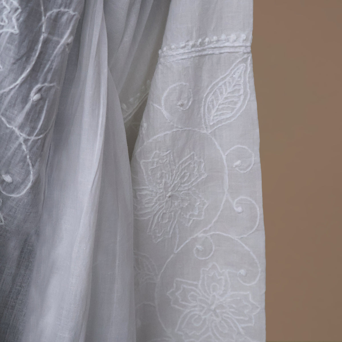 VEDIKA Hand Embroidered Pure Cotton Long Dress Kurta with optional Pants