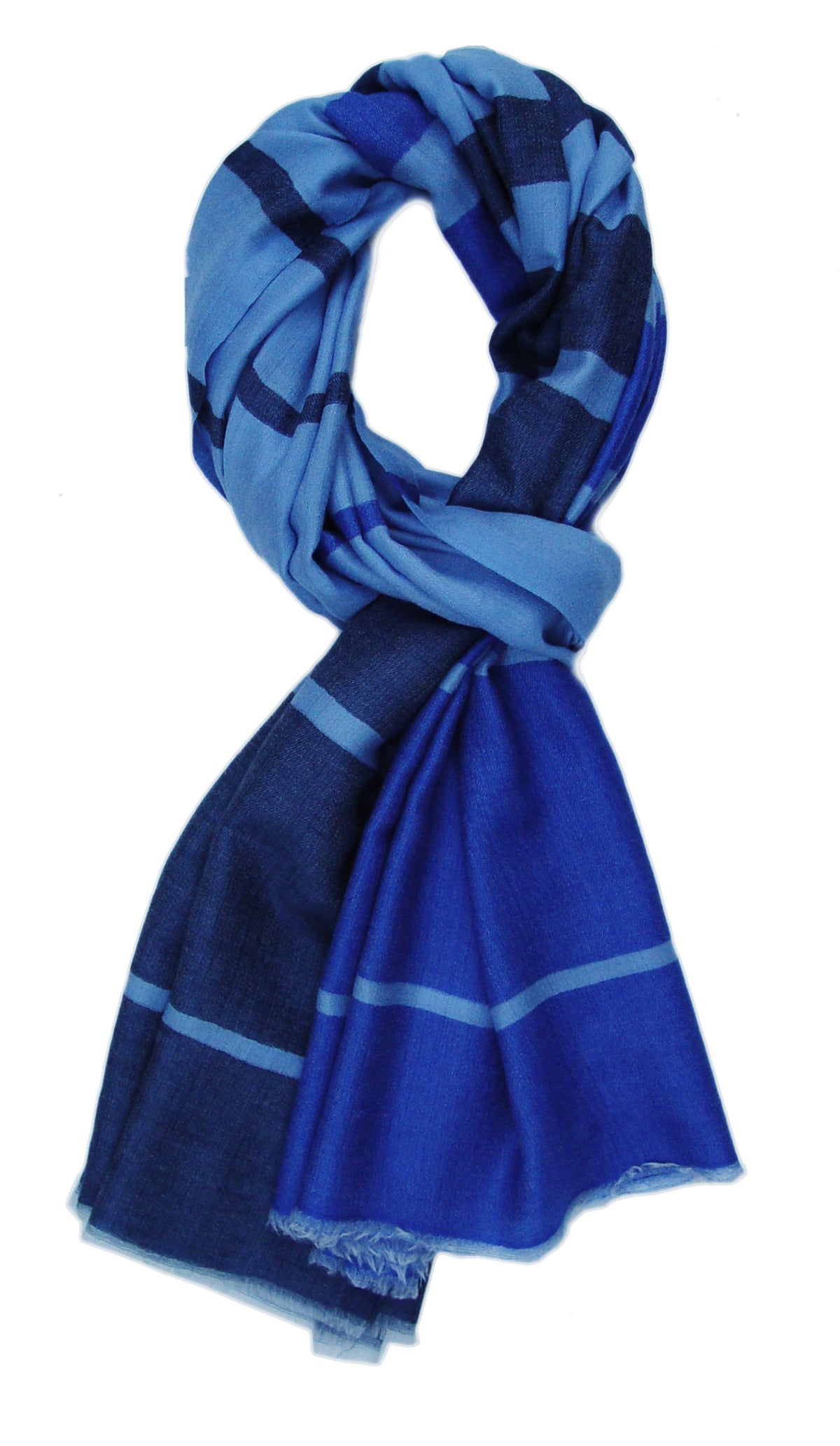 Pure Cashmere Scarf/Wrap in Stripes Pattern