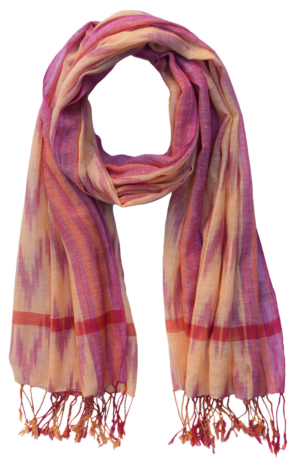 Handloom Woven Pure Cotton Ikat Scarves