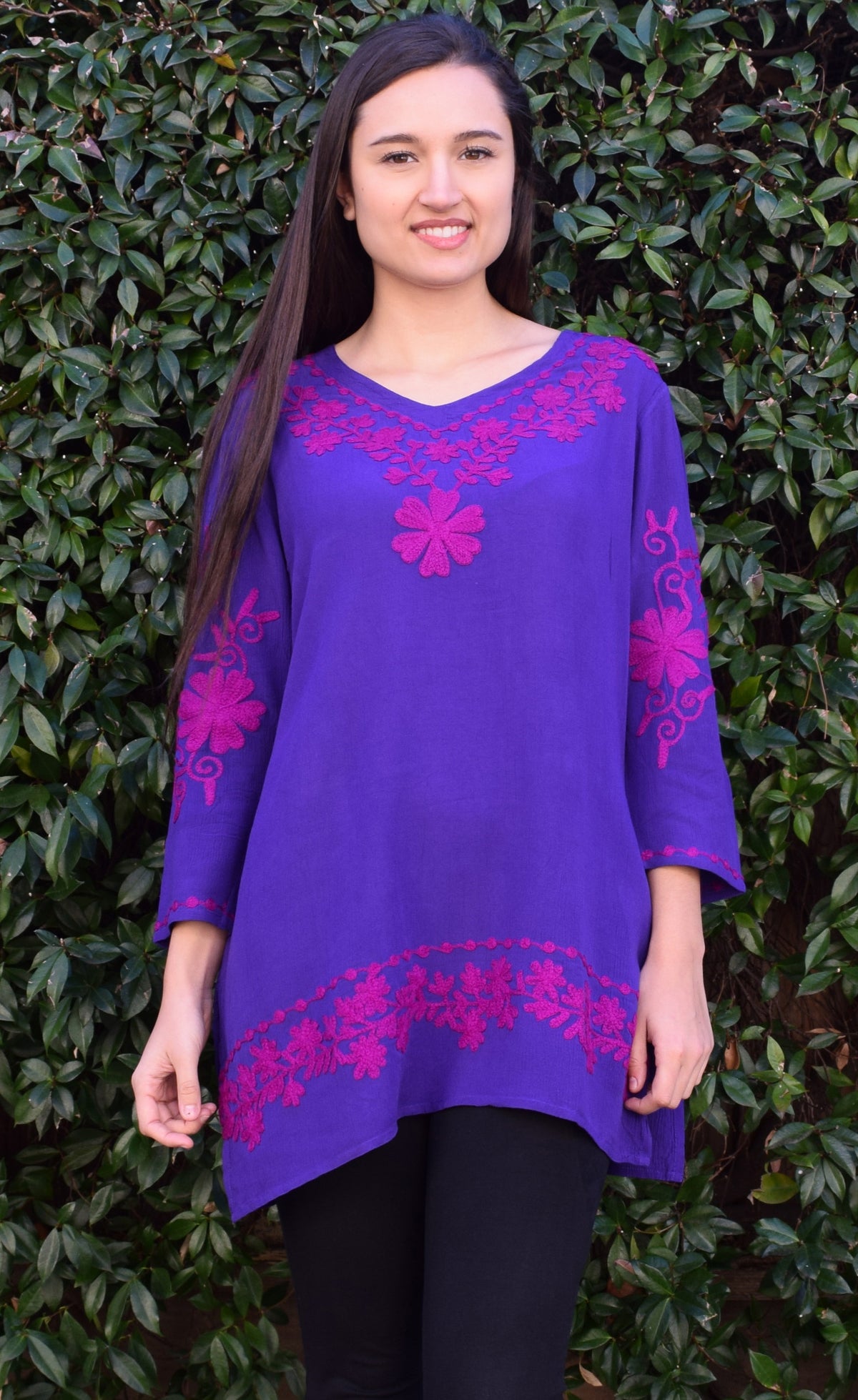 Nia Rayon Crepe Embroidered Tunic