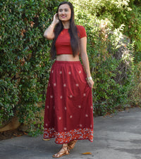 ILA Pure Cotton Hand Embroidered Skirt