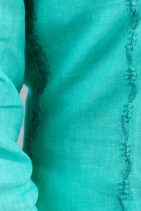 JUHI Linen-Cotton Hand Embroidered Tunic Kurti: Made to Order/Customizable