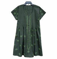 LILY Pure Cotton Hand Embroidered Long Placket Dress, Tunic, Kurti