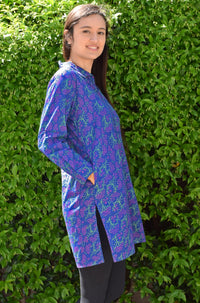 Madhuri Block Print Style Pure Cotton Shirt Tunic