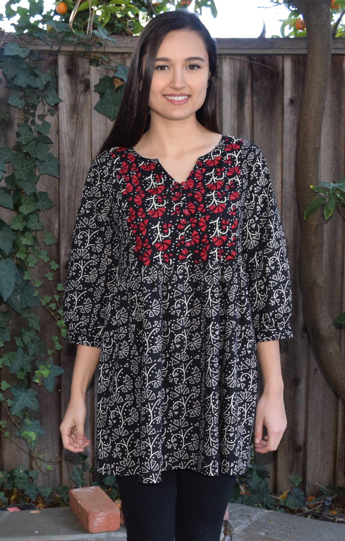 Megha Pure Cotton Printed and Hand Embroidered Tunic