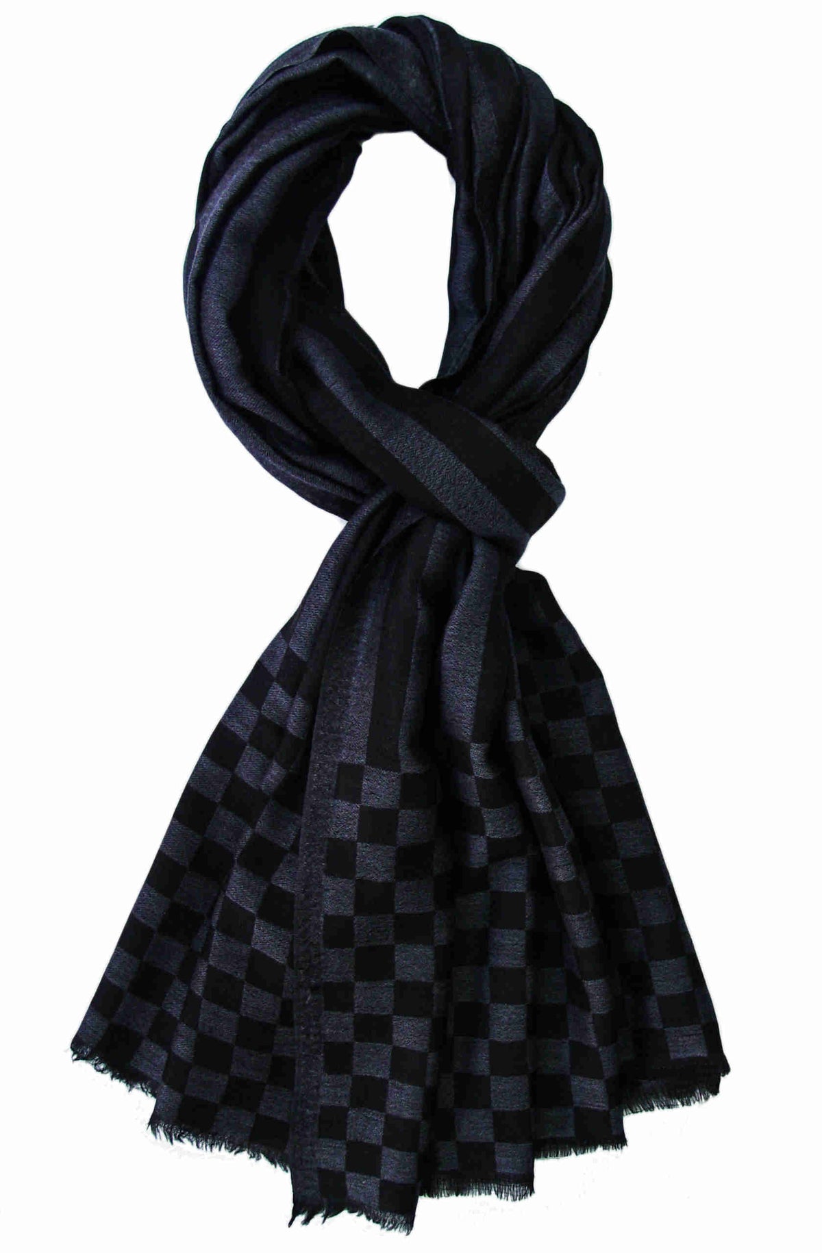 Pure Cashmere Scarf/Wrap in Checks Pattern