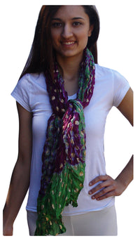 Crinkled Pure Silk Tie Dye Scarf