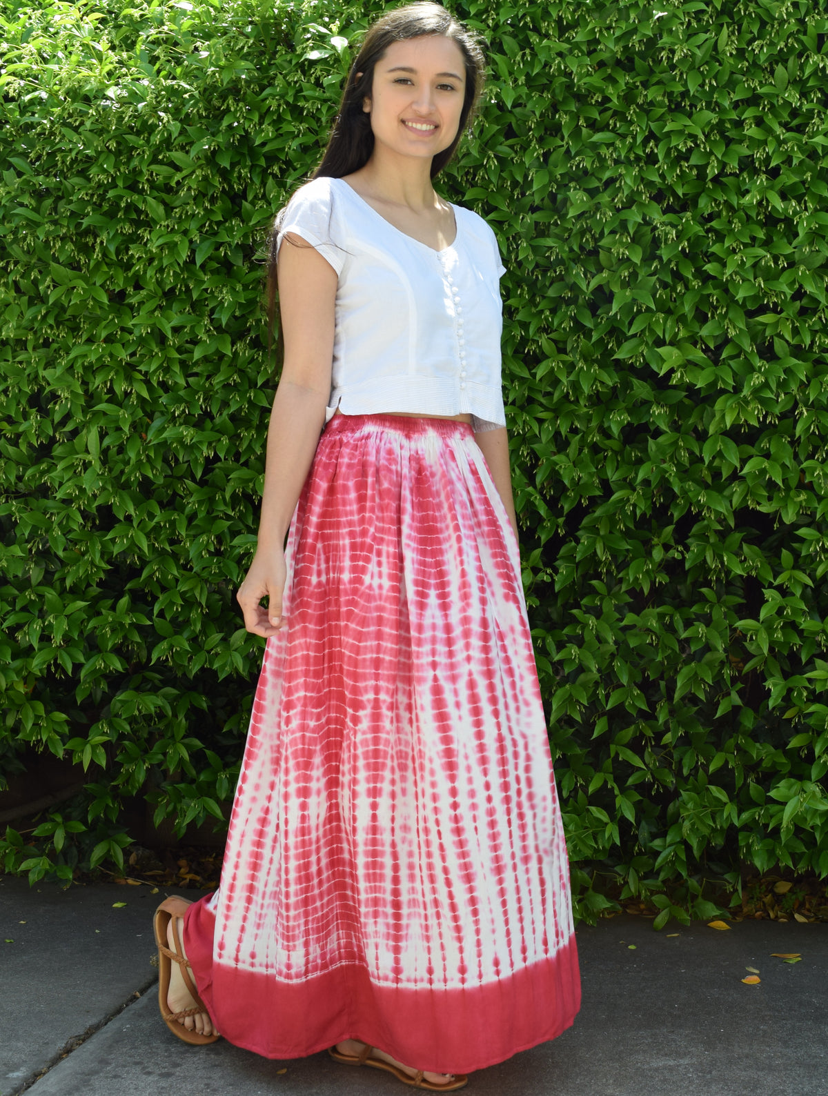 Viscose rayon Crinkled Tie n Dye Skirt