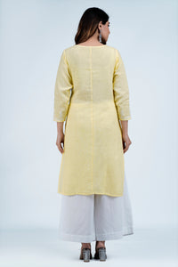 TISTA Linen-Cotton Hand Embroidered Tunic Kurti: Made to Order/Customizable
