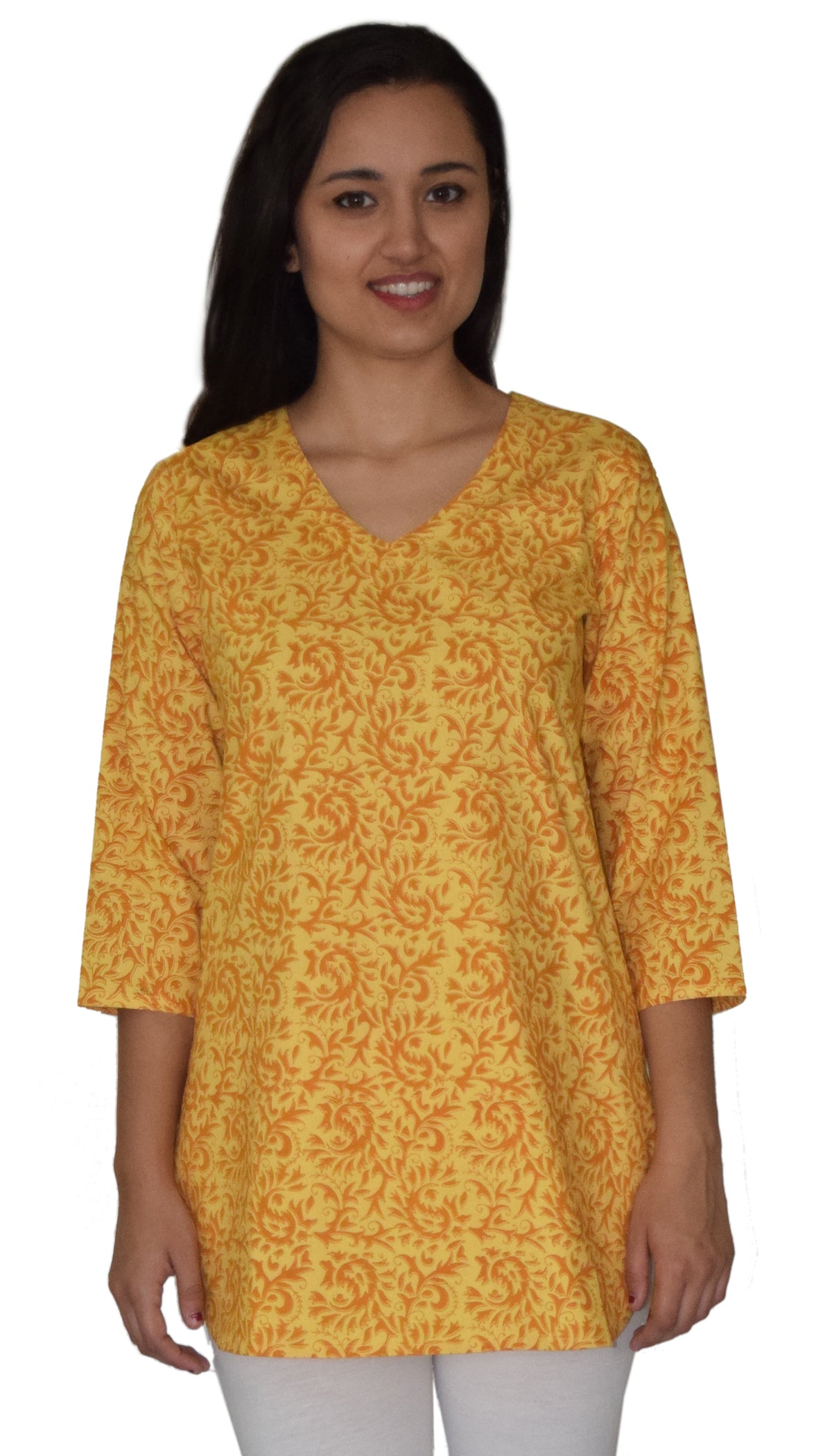 KRITIvint Block Printed Pure Cotton Tunic Top Kurti