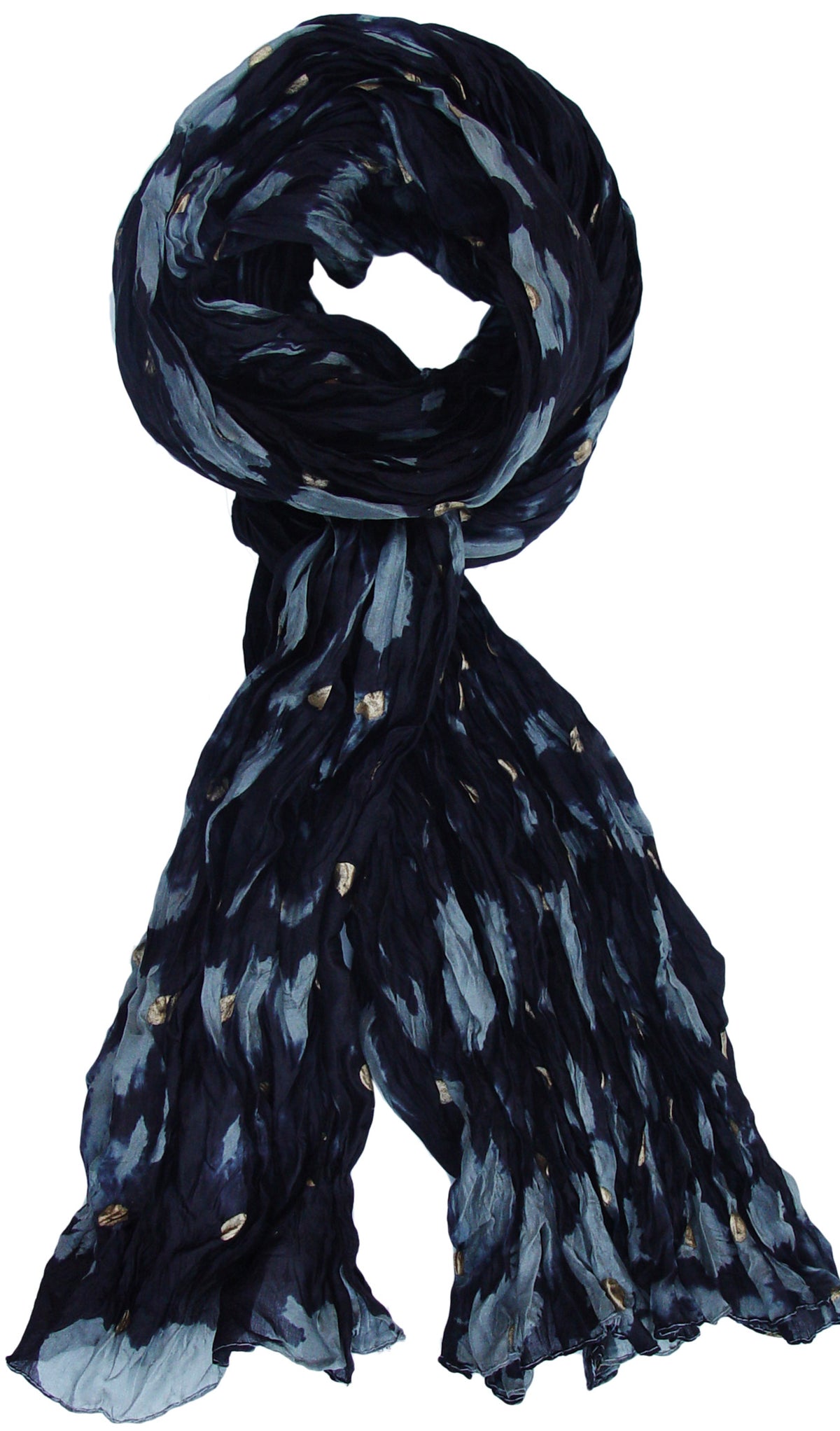 Crinkled Pure Silk Tie Dye Scarf