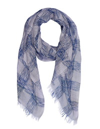 Pure Cotton Sheer Self Design Checks and Pattern Scarf