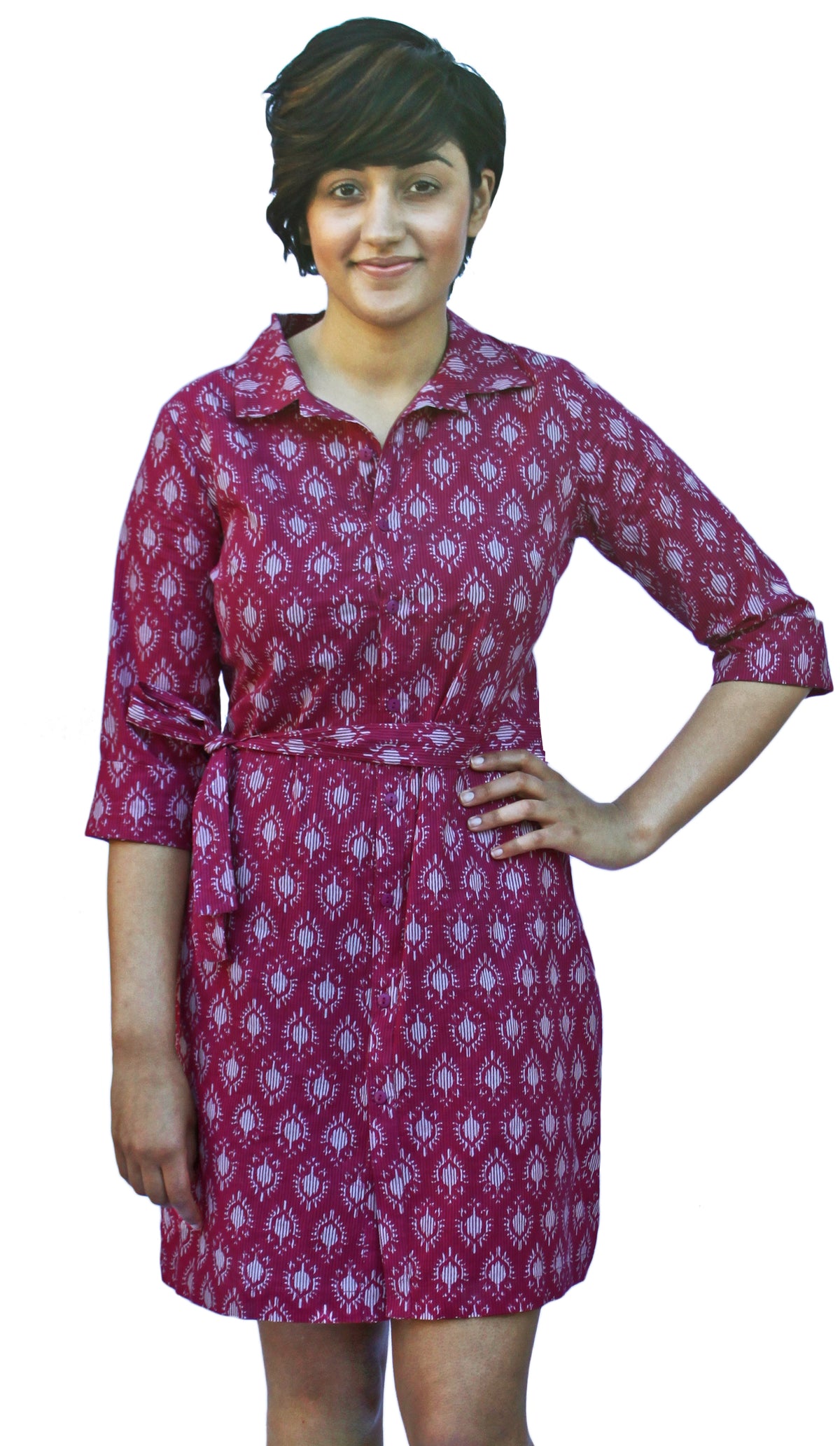 Riti Pure Cotton Hand Block Printed Shirt Dress Tunic Top