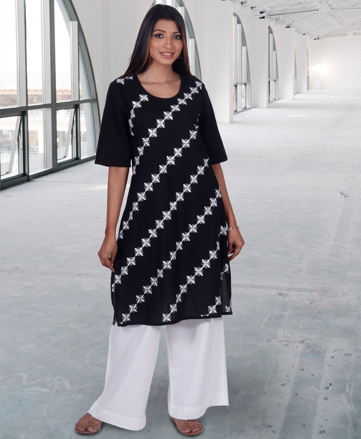 BHAMA Pure Cotton Hand Embroidered Tunic Dress Kurta: Made to Order/Customizable