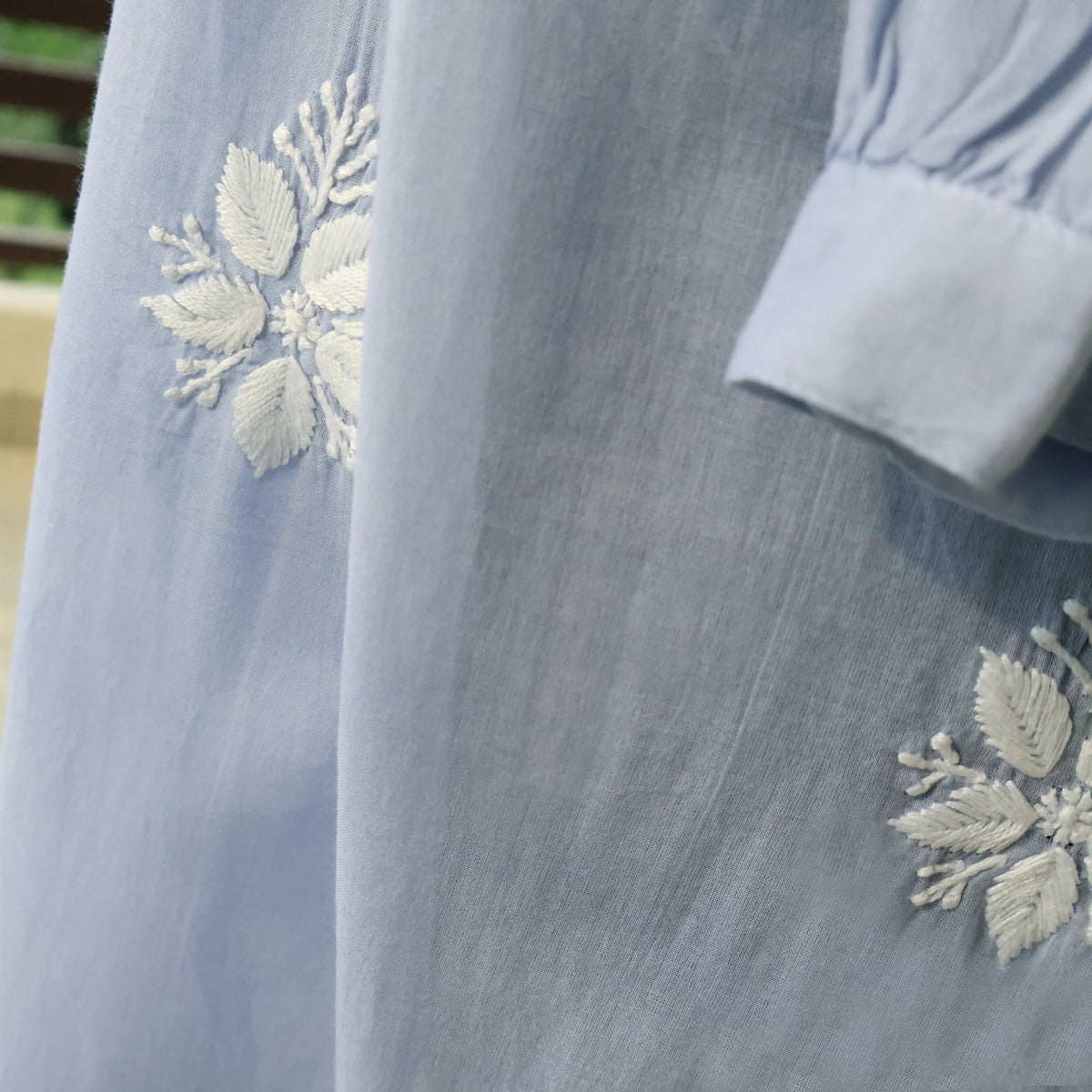 BODHI Hand Embroidered Pure Cotton Long Dress