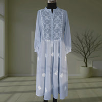 BODHI Hand Embroidered Pure Cotton Long Dress