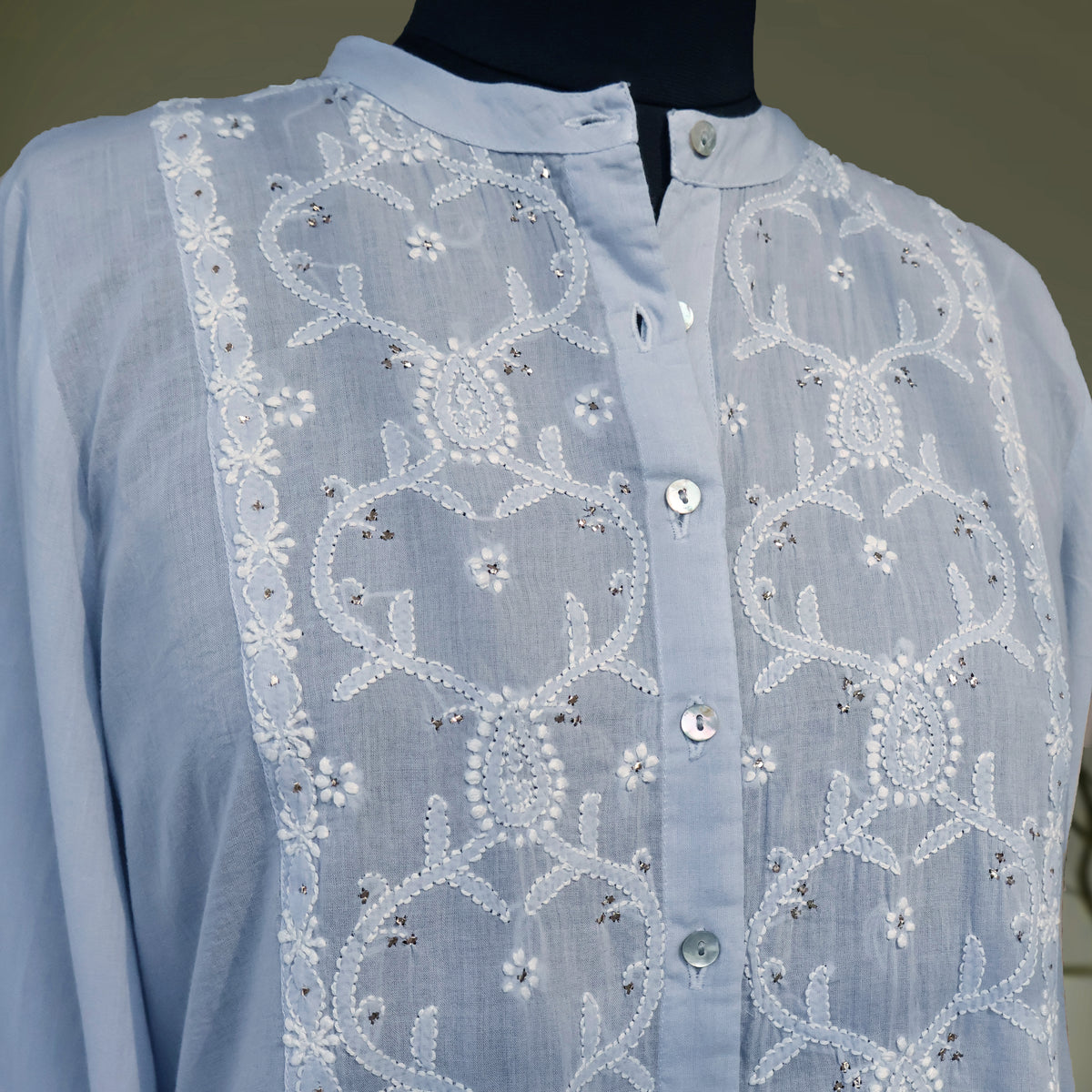 BODHI Hand Embroidered Pure Cotton Long Dress