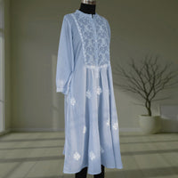 BODHI Hand Embroidered Pure Cotton Long Dress