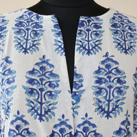 DEVIKA Block Print Pure Cotton Women Long Flared Dress
