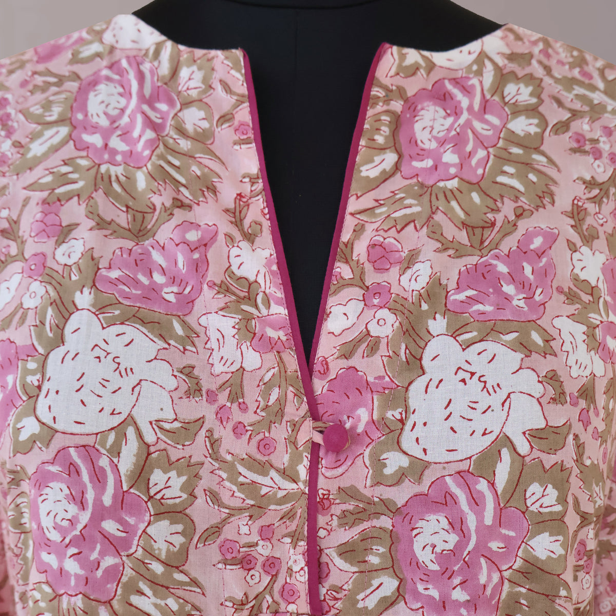 DHANIKA Block Print Pure Cotton Women Long Flared Dress