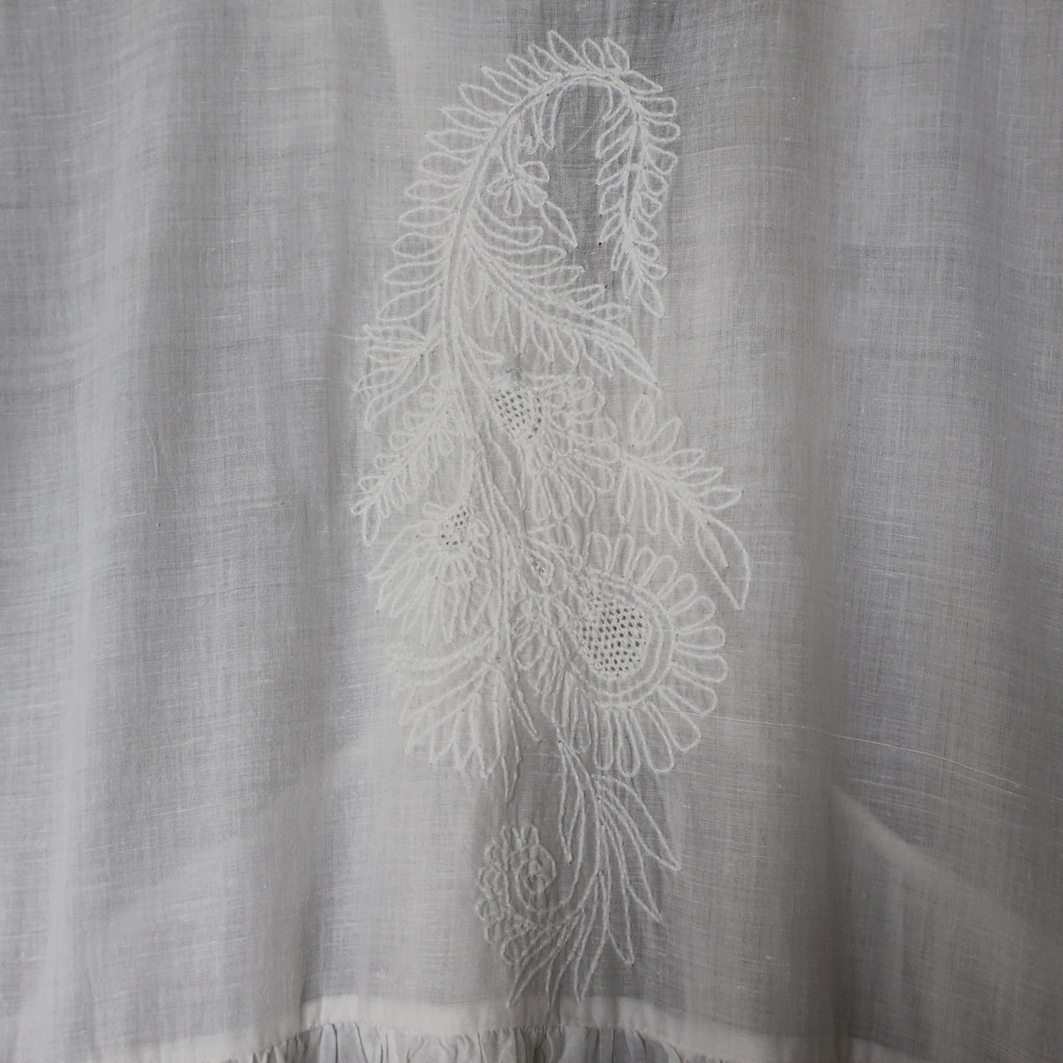 DEVINA Hand Embroidered Pure Cotton Women Long Flared Tunic Dress