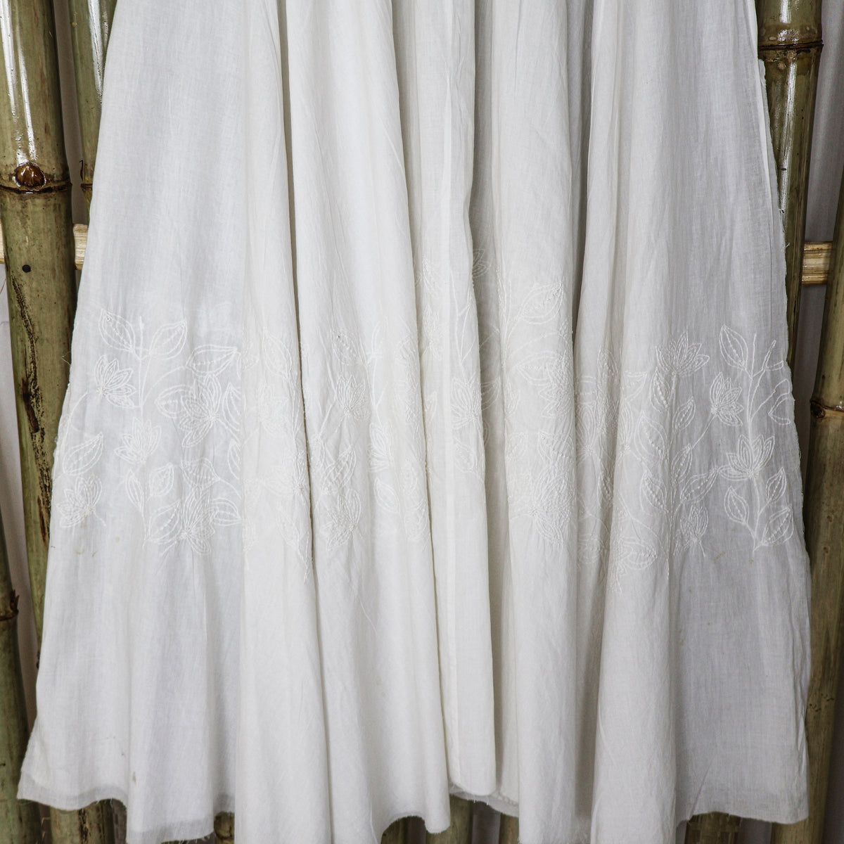 DEVINA Hand Embroidered Pure Cotton Women Long Flared Tunic Dress
