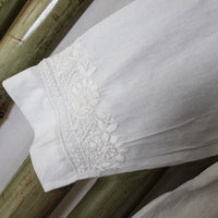 DEVINA Hand Embroidered Pure Cotton Women Long Flared Tunic Dress