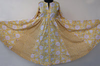 DEVIKA Block Print Pure Cotton Women Long Flared Dress