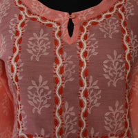 DITI Chanderi Silk Printed Hand embroidered Tunic Dress