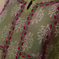 DITI Chanderi Silk Printed Hand embroidered Tunic Dress