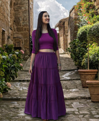 ELINA Pure Cotton Tiered Long Skirt: Made to Order, Customizable